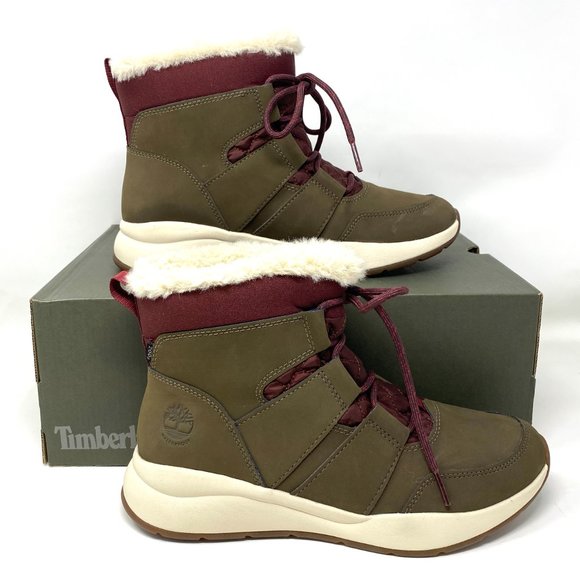 Timberland WOMEN‘S Size 8.5 TB 0A2CR2 901 BOROUGHS PROJECT PULL ON BOOTS Olive - Picture 5 of 11